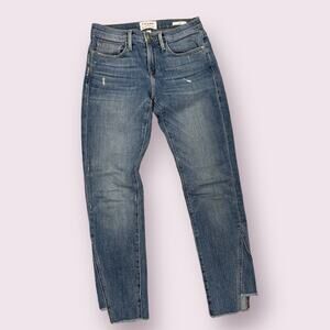 Frame Denim Jeans Le Boy Distressed Blue Jeans 24 Beaudry USA